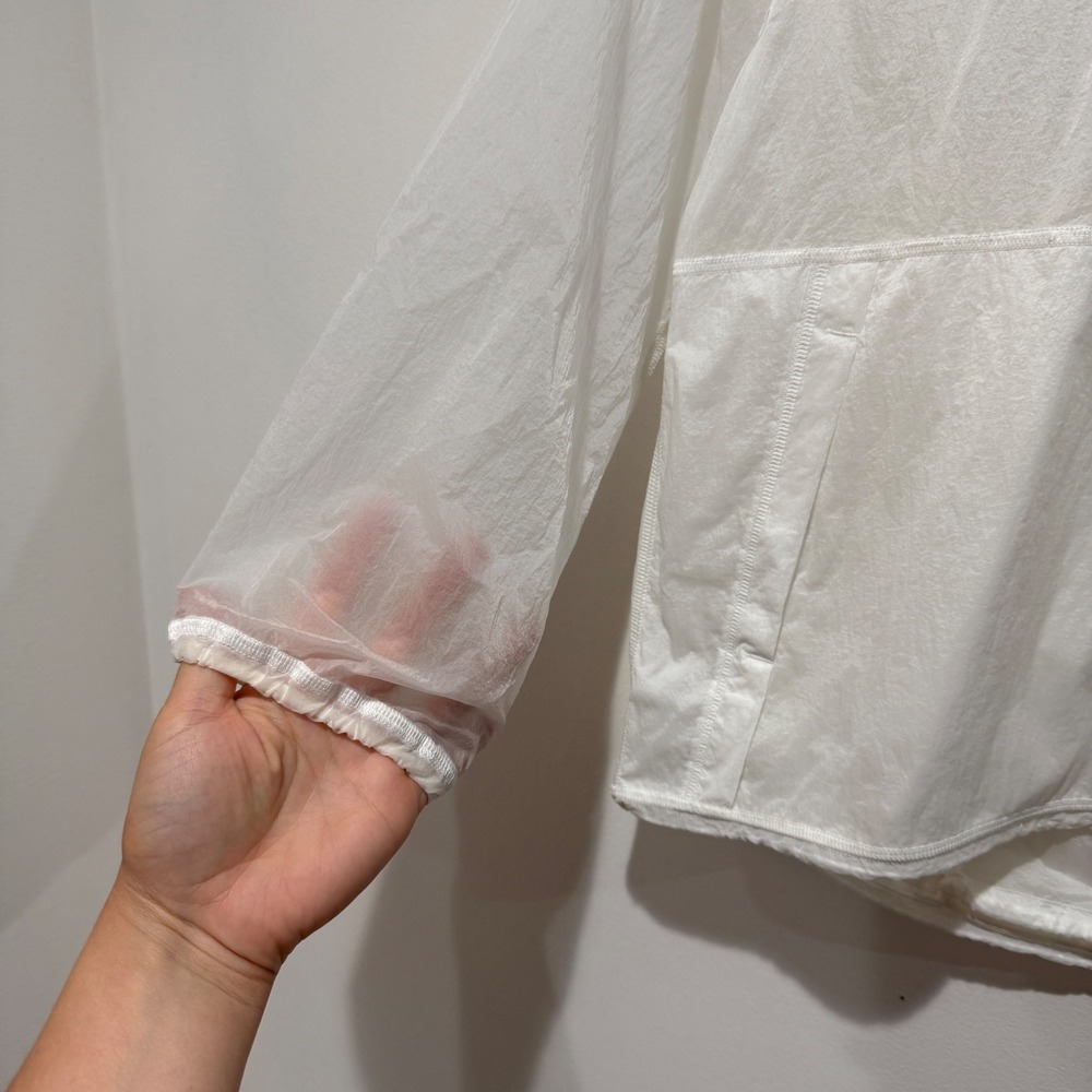 Lululemon Translu Anorak Rain Jacket White Translucent Full Zip Sz 4 Sheer Casua - Picture 8 of 16
